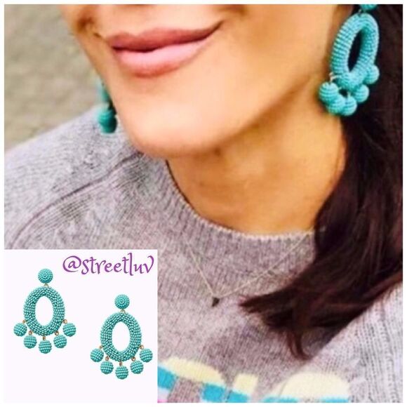 Stella & Dot Jewelry - stella & dot ~ cece chandelier earrings teal mint ~ vintage retro beaded